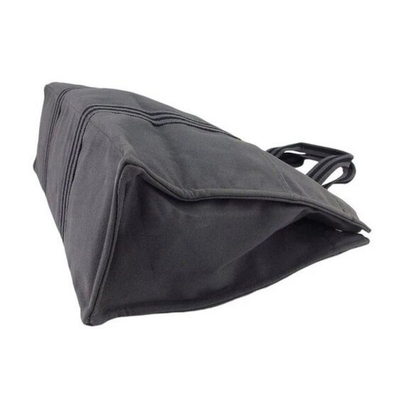 HERMES Tote Bag Fool Toe Gray Gray Cotton Canvas Authentic Used - Picture 4 of 10